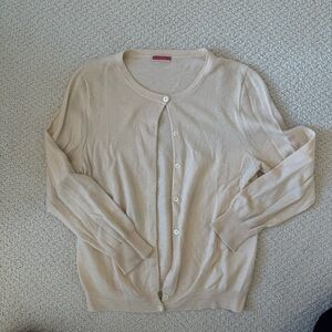 J. Crew Beige Button-Up Cashmere Cardigan